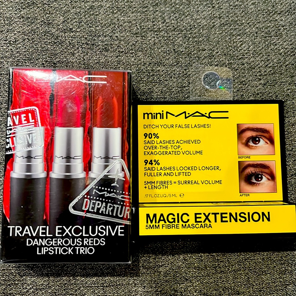 NWT MAC Lipstick Trio & Mini Mac magic Extension Mascara